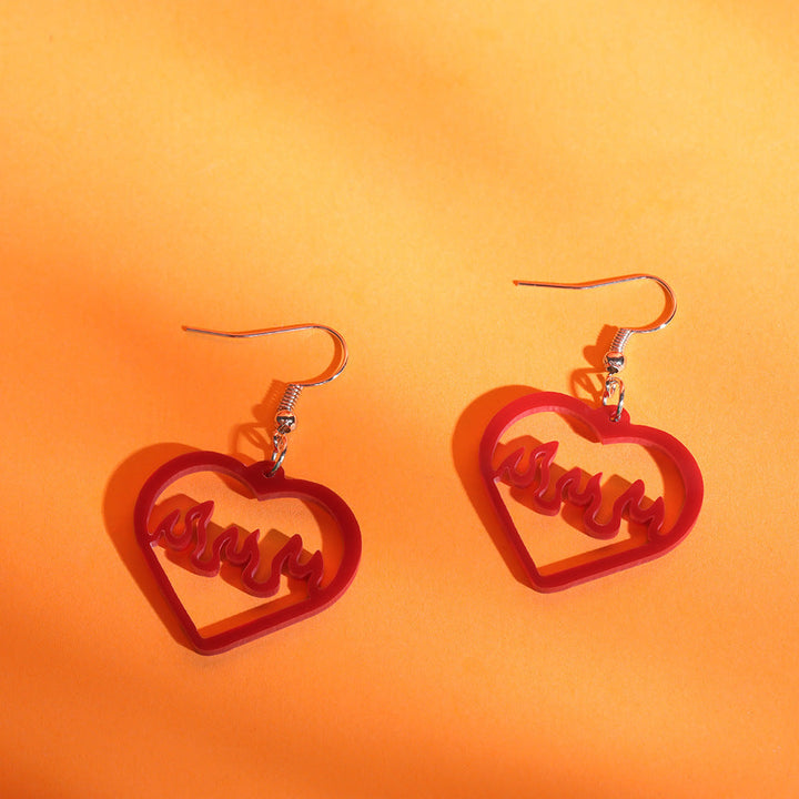 Environmental Acrylic Earrings Halloween Red Love