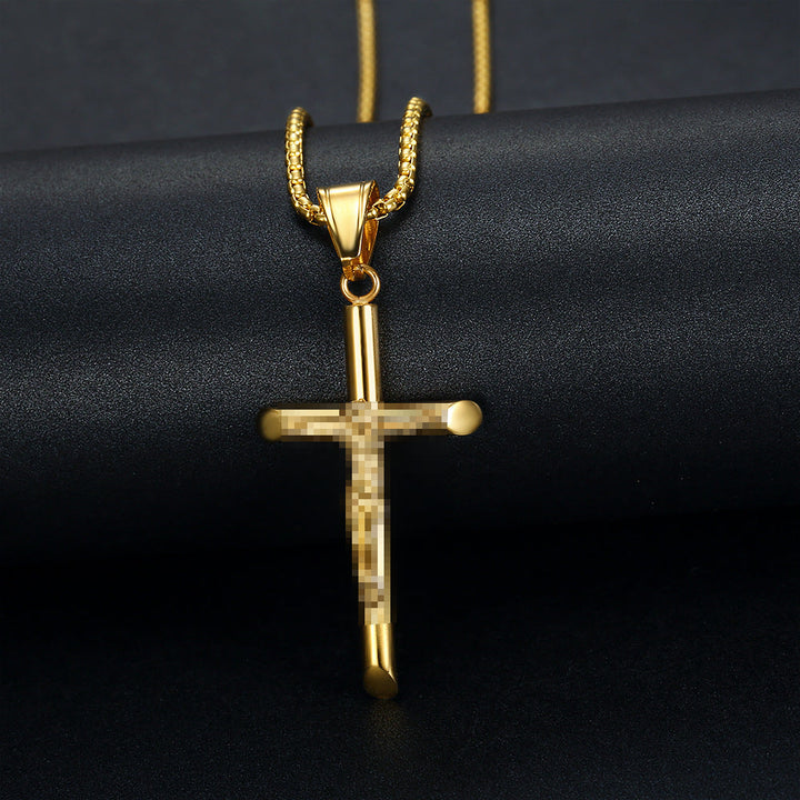 Stainless Steel Cross Pendant Punk Personality Necklace