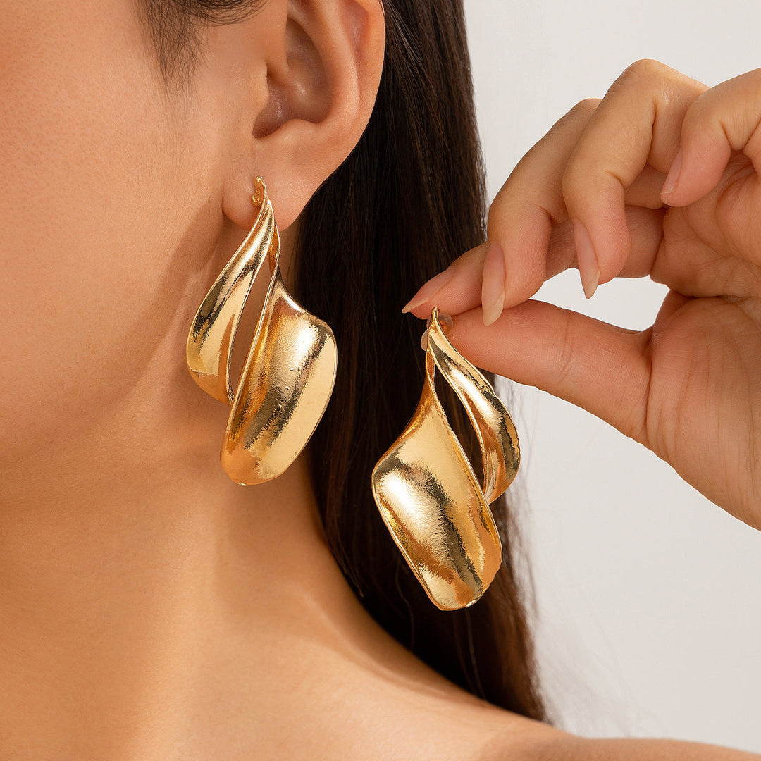 Fashion Geometry Pattern Water Drop Earrings Women