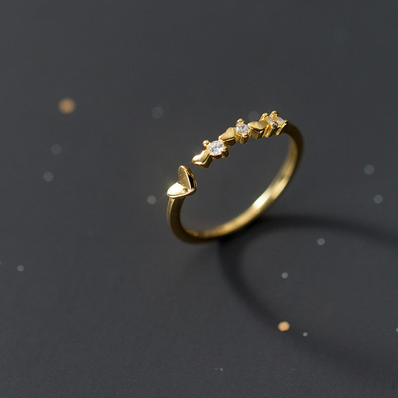 Hollowed Heart Shape Retro Elegant Adjustable