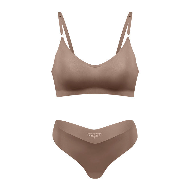 Plus Size V-neck Underwear Suit Women's No Steel Ring Seamless