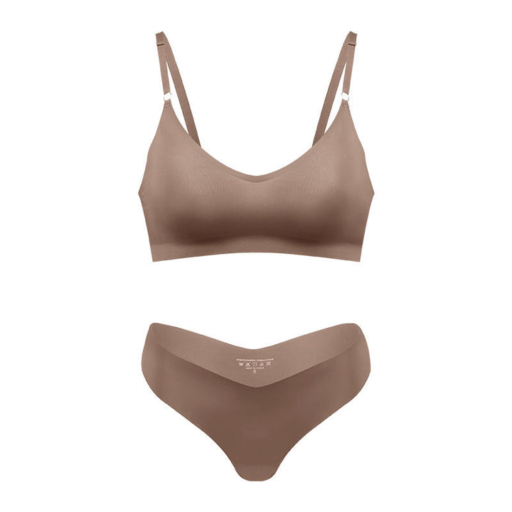 Plus Size V-neck Underwear Suit Women's No Steel Ring Seamless