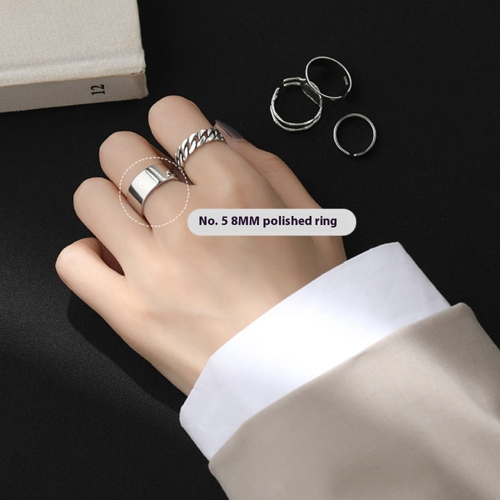 925 Sterling Silver Simple Bracelet Non-fading All-matching Little Finger Ring