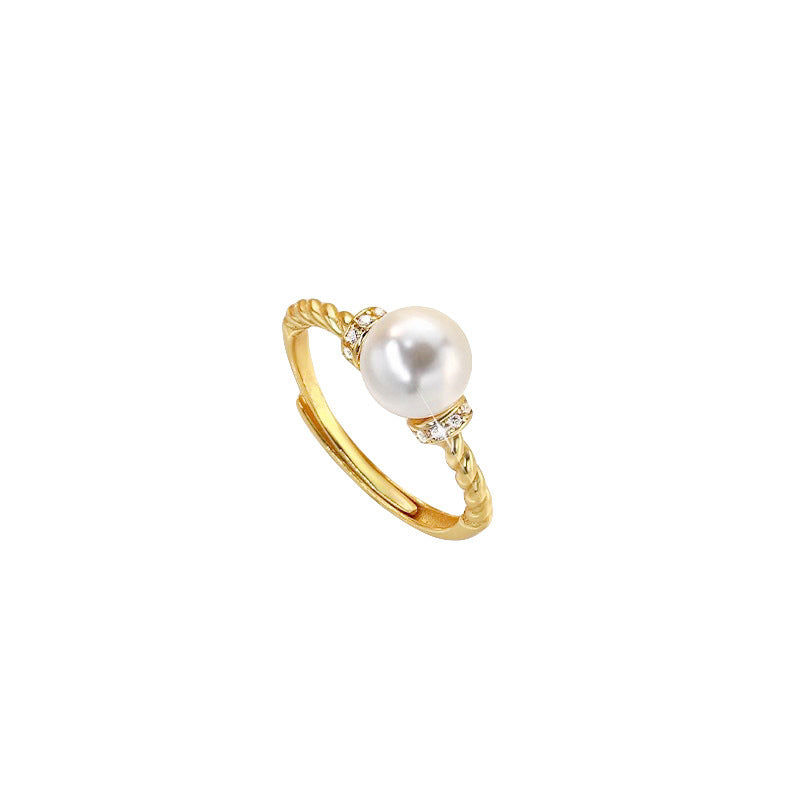Antique Twist Pearl Ring High Sense