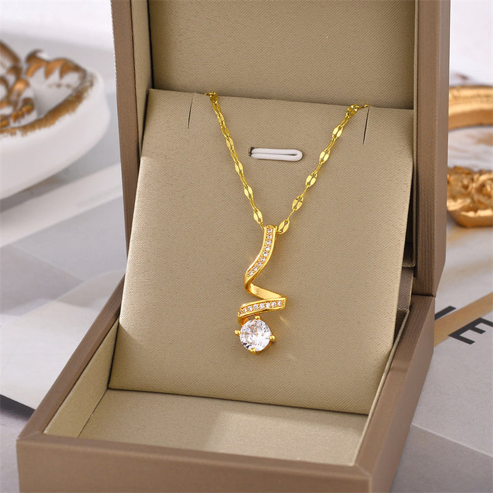 Necklace,stainless Steel,with Helix And Water Drop,Only Self-pickup Is Supported, And The Displayed Prices Are All Self-pickup Prices