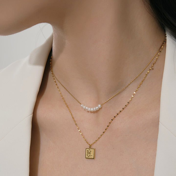 Necklace,stainless Steel,with Pearl And Flower,Only Self-pickup Is Supported, And The Displayed Prices Are All Self-pickup Prices