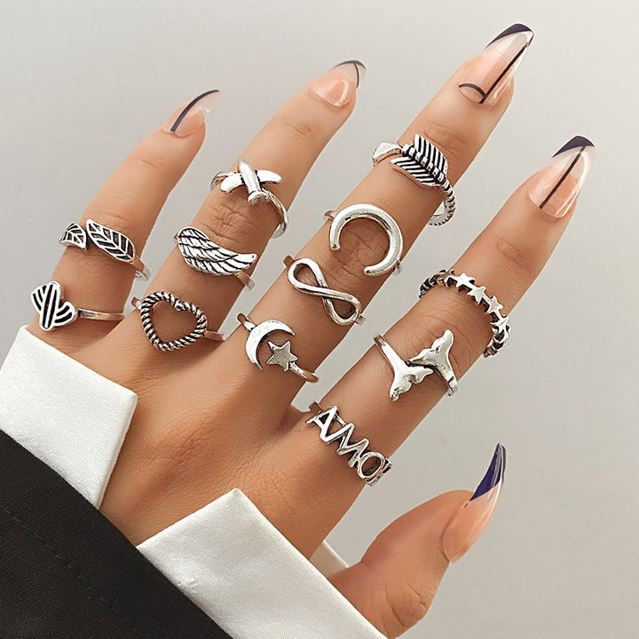 Fashion Personality Butterfly Snake Ring Suit Combination Opening