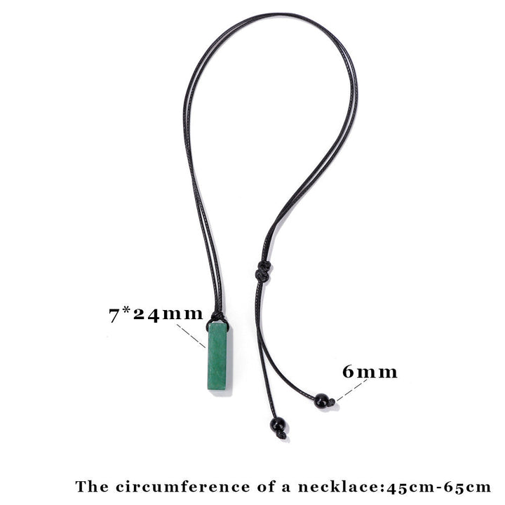 Irregular Stone Rectangular Pendant Necklace