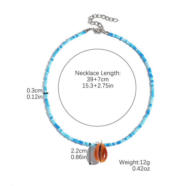 Colorful Rice-shaped Beads Stringed Beads Shell Necklace