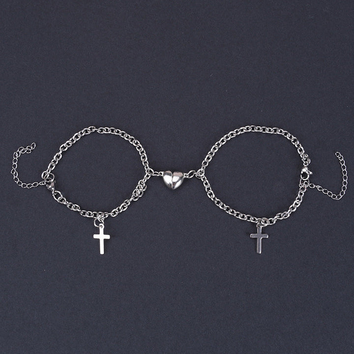 Heart-shape Lock Suction Couple Combination Bracelet