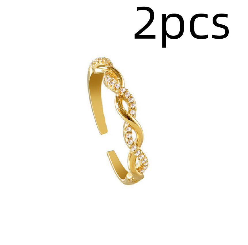 Woven Twist Open Ring Japan And South Korea