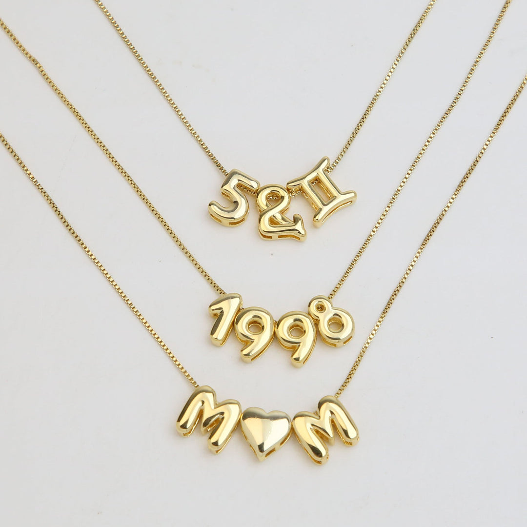 English Letter Pendant Necklace