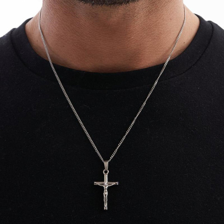 Stainless Steel Cross Pendant Punk Personality Necklace