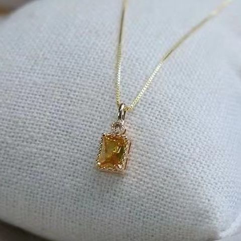 Fashion Personality Citrine Yellow Zircon Necklace