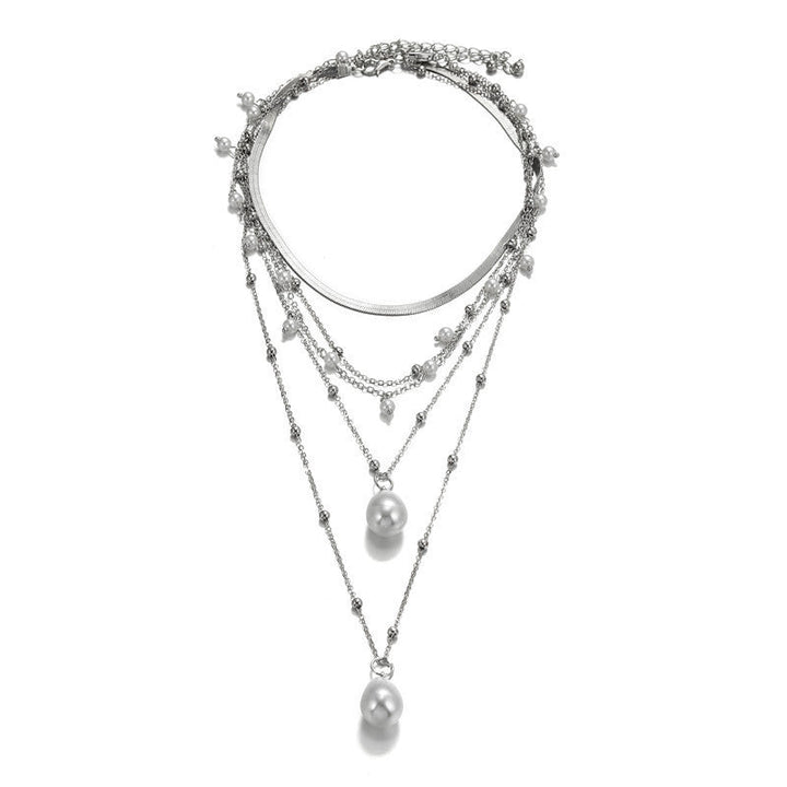 Gothic Baroque Pearl Tassel Wedding Multilayer Necklace