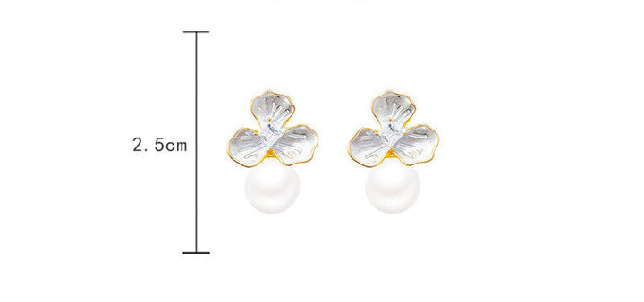Silver Needle Simple Geometric Opal Stone Ear Studs Women