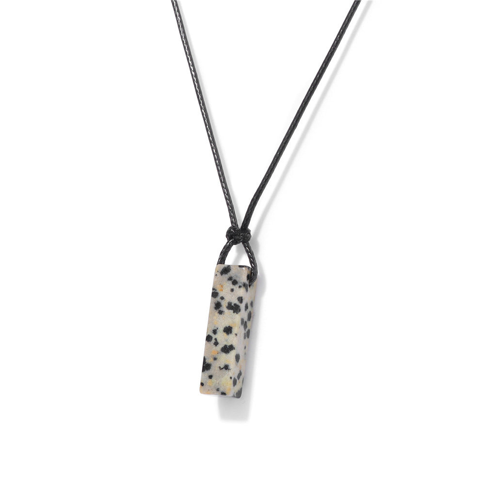 Irregular Stone Rectangular Pendant Necklace