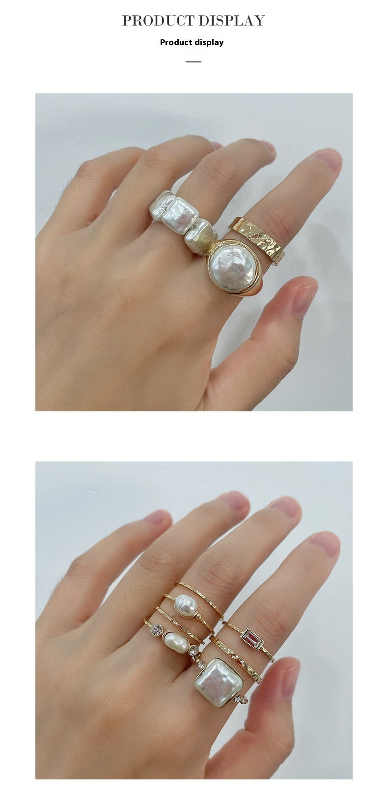 Alloy Gold Plated Pearl Ring
