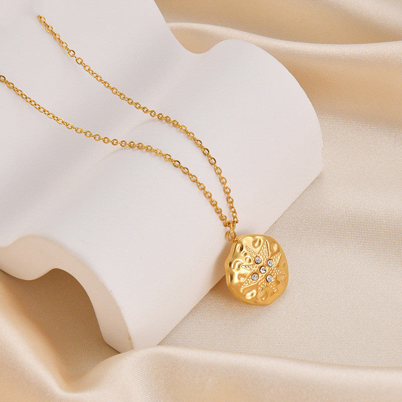 Titanium Steel Round Necklace Design Diamond Women