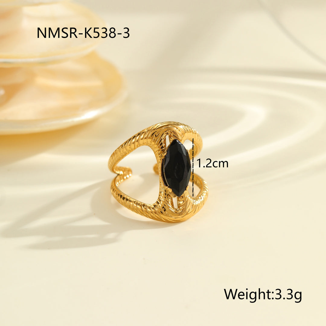 Inlaid Zircon Titanium Steel Ring For Women