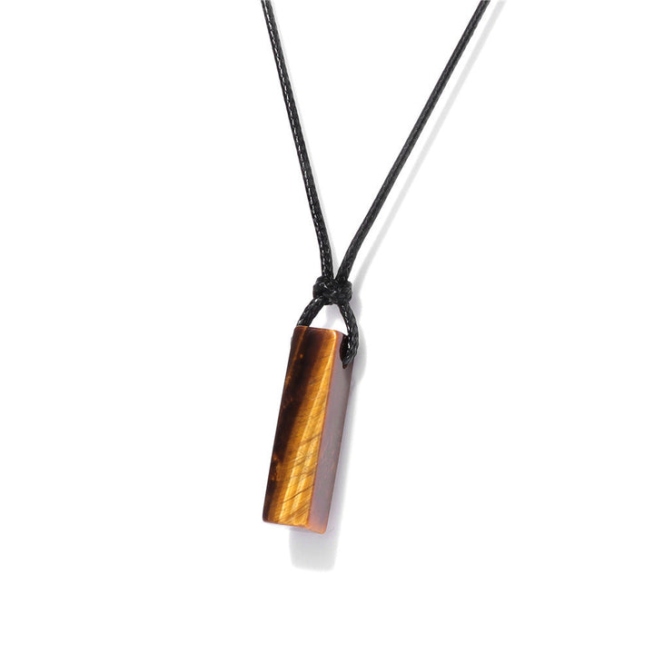 Irregular Stone Rectangular Pendant Necklace