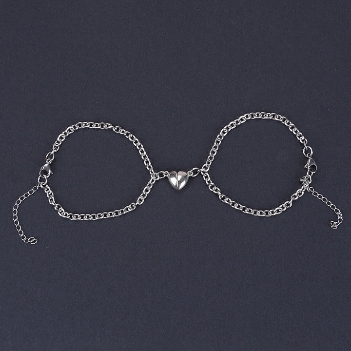 Heart-shape Lock Suction Couple Combination Bracelet