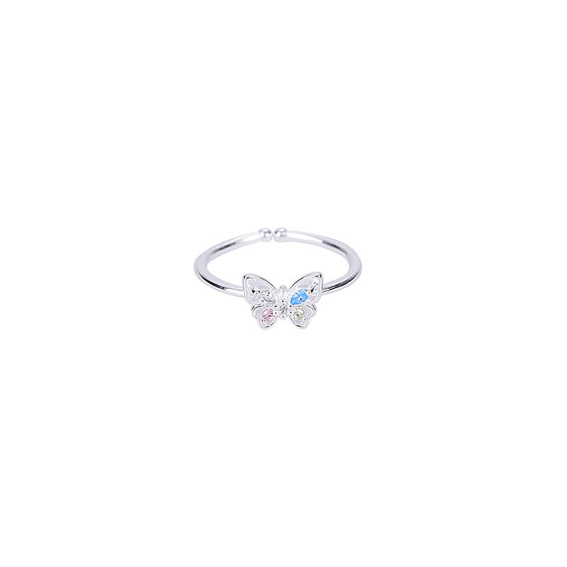 Women's Three Dimensional Butterfly Zircon Ring