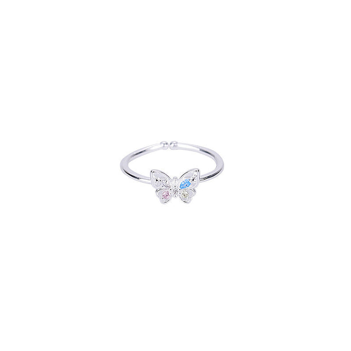 Women's Three Dimensional Butterfly Zircon Ring